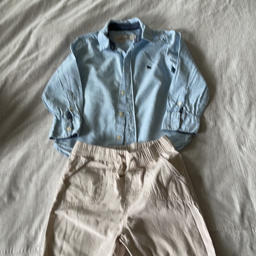 H & M boys cotton drawstring shorts/pants & shirt